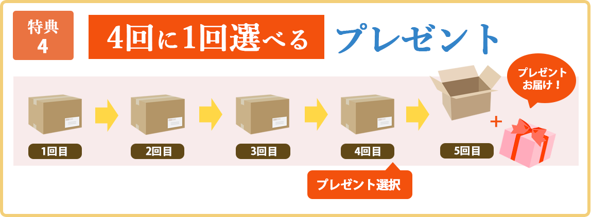特典4 4回に1回選べるプレゼント